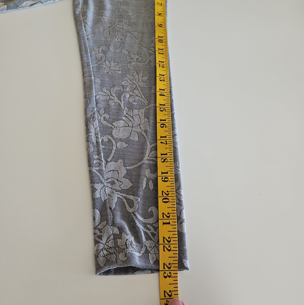 Clio Silver-Gray Floral Velvet Maxi Skirt w/ Top Set - Picture 10 of 14